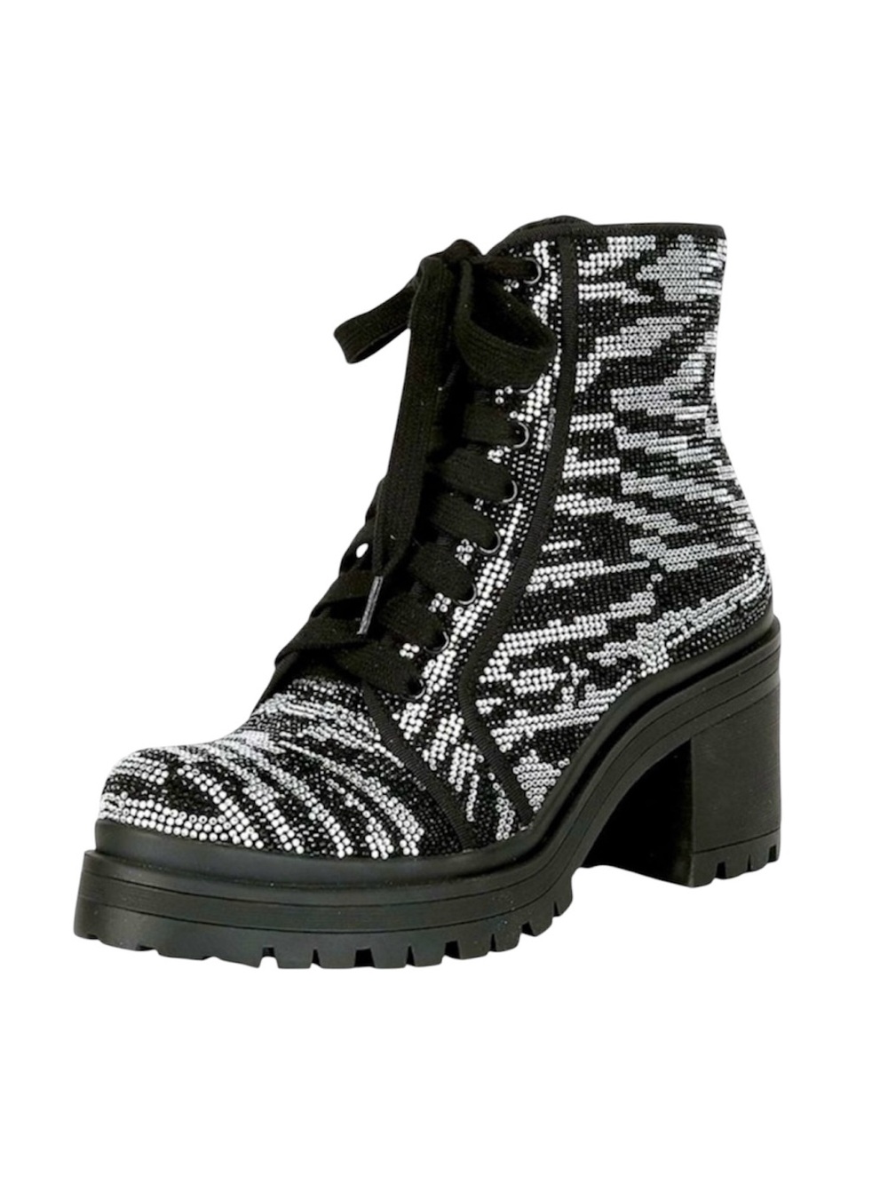 Gianni Bini Zebra Rhinestone Lug Sole Platform Booties